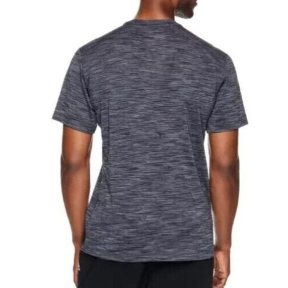 Reebok Men's Sz Large Black Heather Stride Performance Short Sleeve T-Shirt - Picture 5 of 5